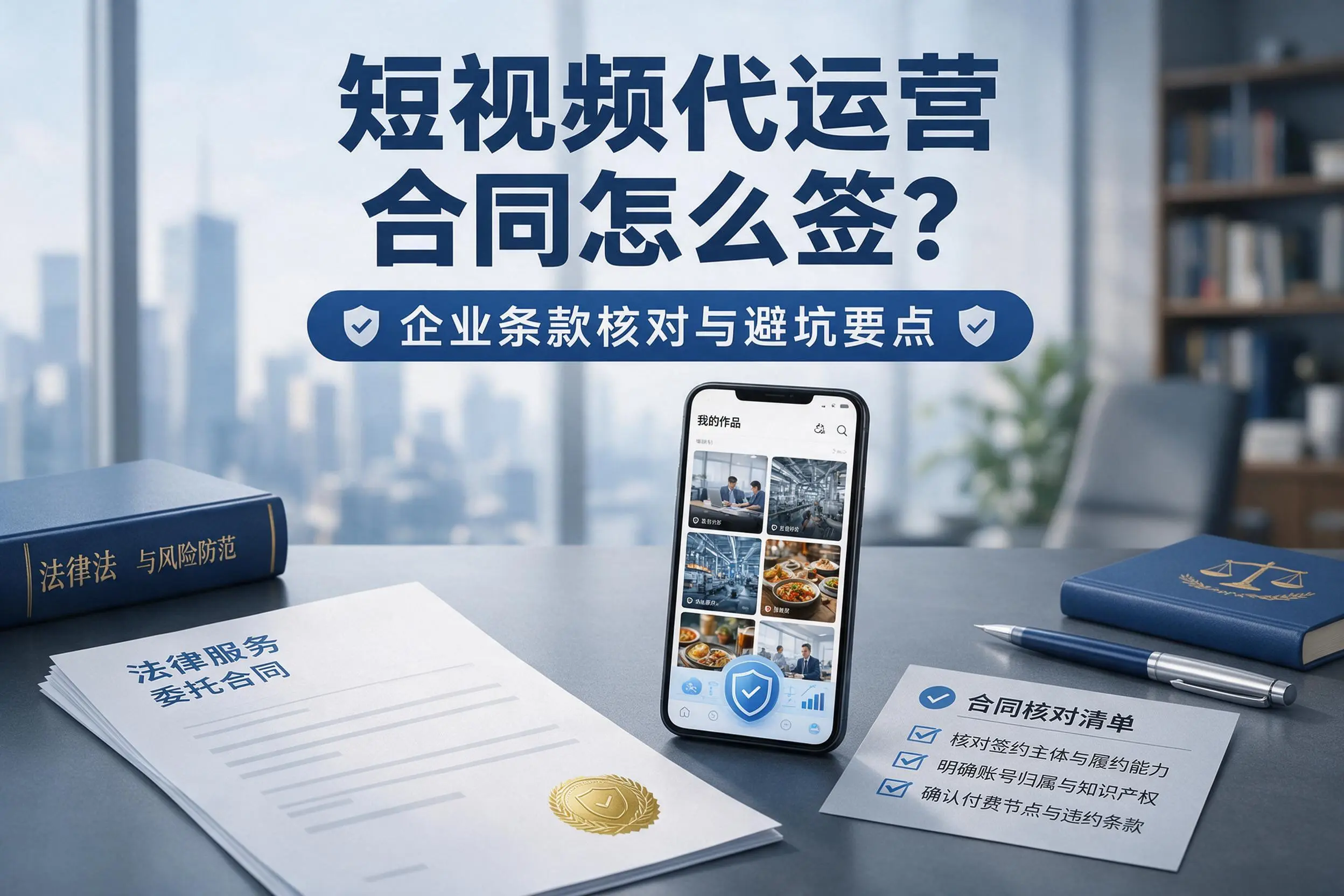 短视频代运营合同怎么签?日照企业条款核对与避坑要点