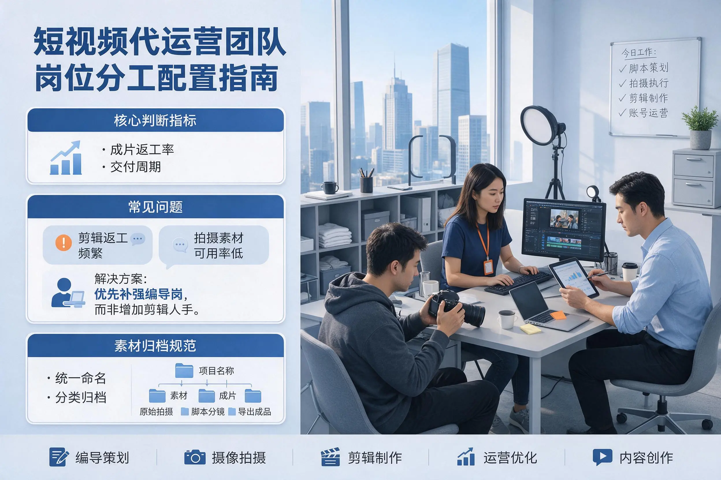 短视频代运营团队如何配置?日照企业岗位分工科普说明