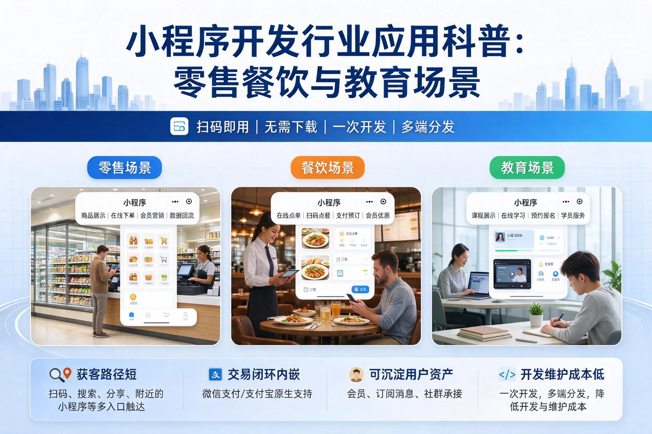 日照小程序开发行业应用科普:零售餐饮与教育场景