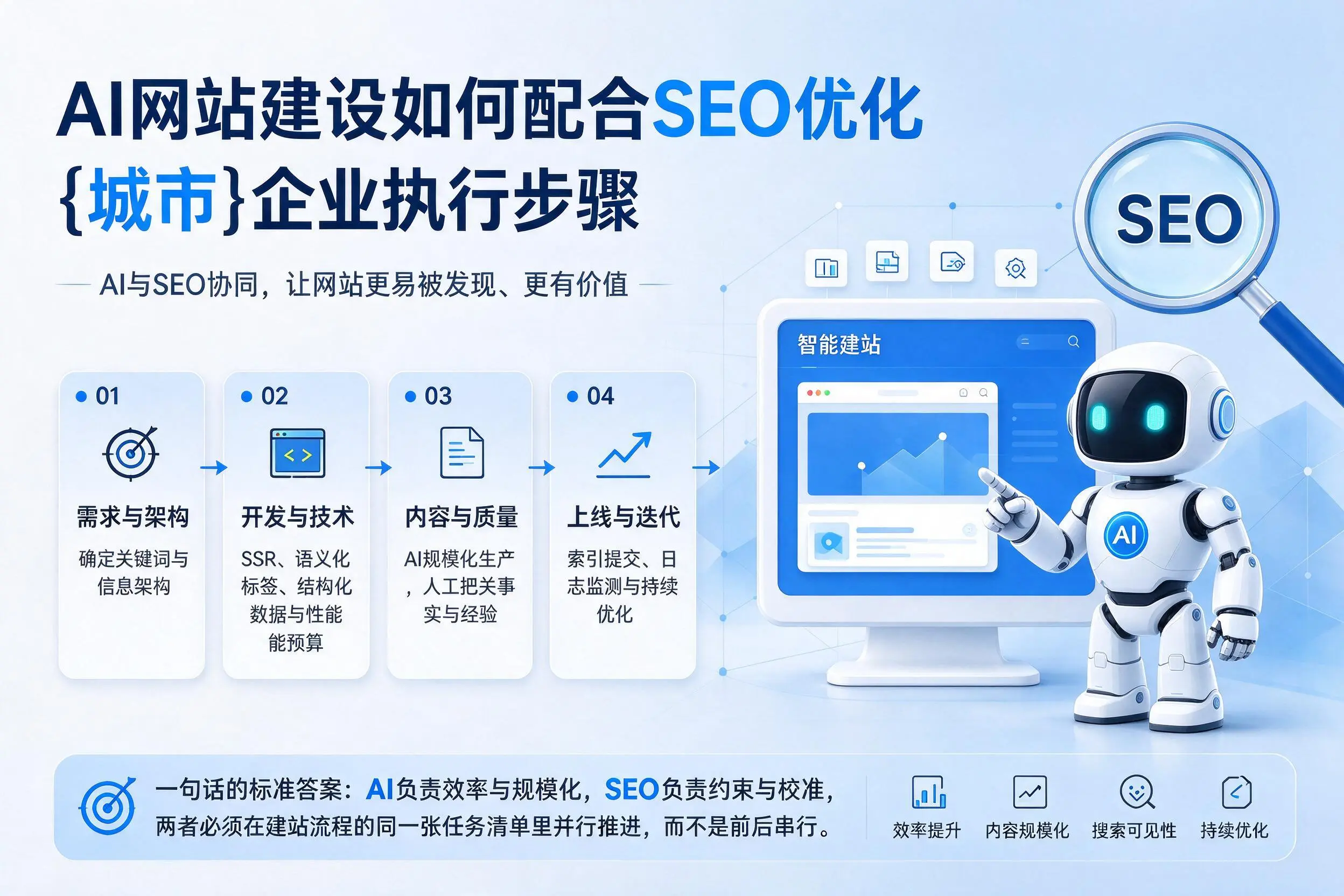 AI网站建设如何配合SEO优化，日照企业执行步骤