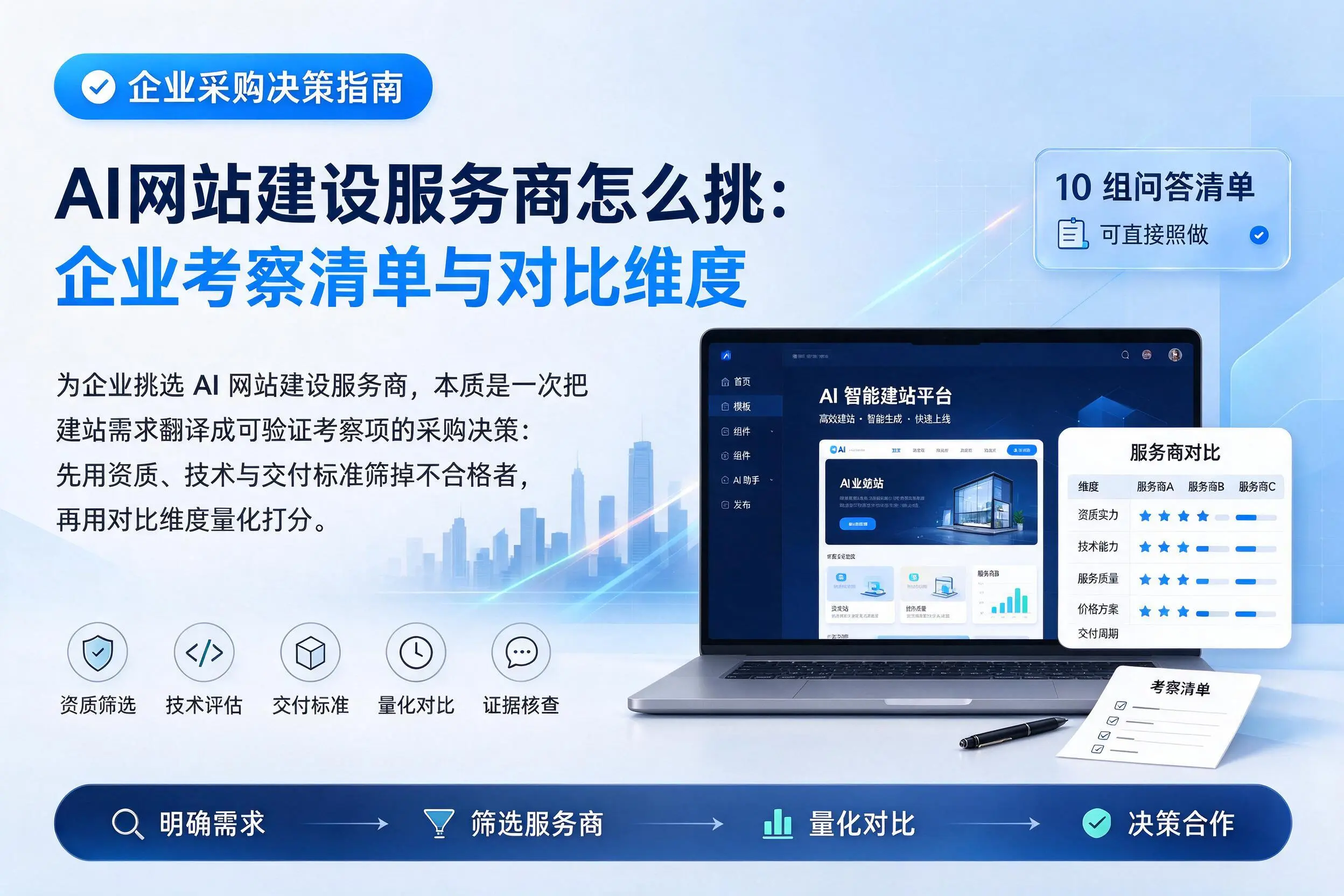 AI网站建设服务商怎么挑：日照企业考察清单与对比维度