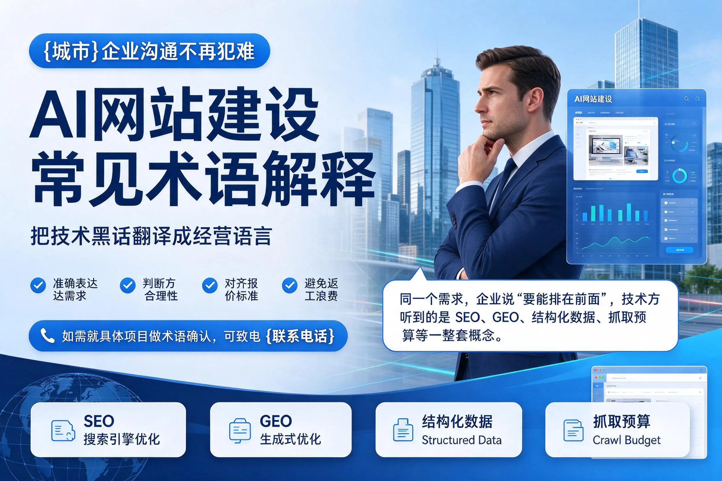 AI网站建设常见术语解释,日照企业沟通不再犯难
